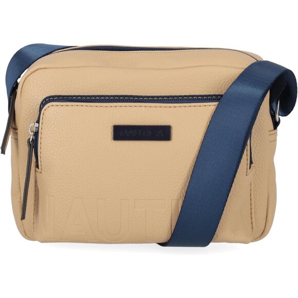 Women's Tan Out and About Adjustable PU Leather Crossbody Bag Purse - Picture 3 of 6